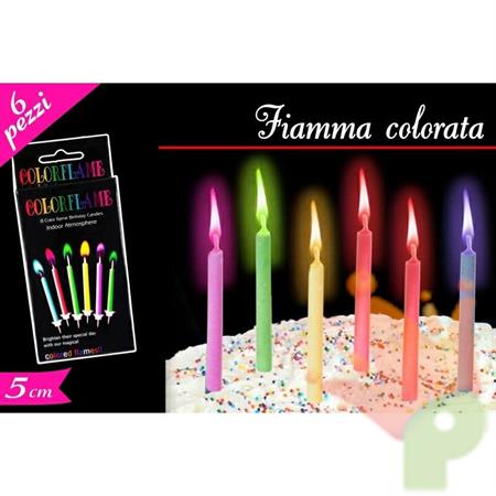 SET CANDELINE FIAMMA COLORATA 6PZ