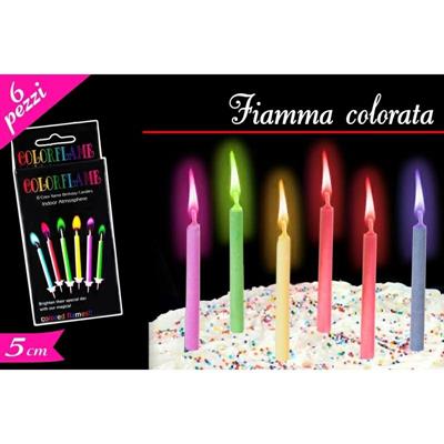 SET CANDELINE FIAMMA COLORATA 6PZ