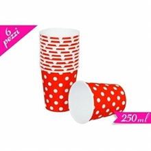 BICCHIERI 250ML POIS ROSSO 6PZ