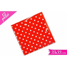 TOVAGLIOLI 33X33CM POIS ROSSO 12PZ