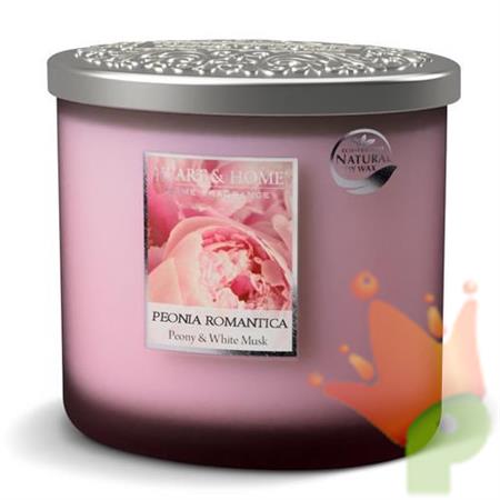 CANDELA HEART & HOME 230 G CON 2 STOPPINI PEONIA ROMANTICA