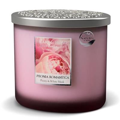 CANDELA HEART & HOME 230 G CON 2 STOPPINI PEONIA ROMANTICA