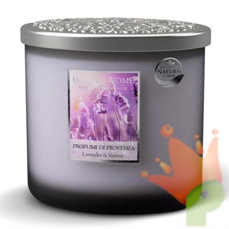 CANDELA HEART & HOME 230 G  CON 2 STOPPINI PROFUMI DI PROVENZA