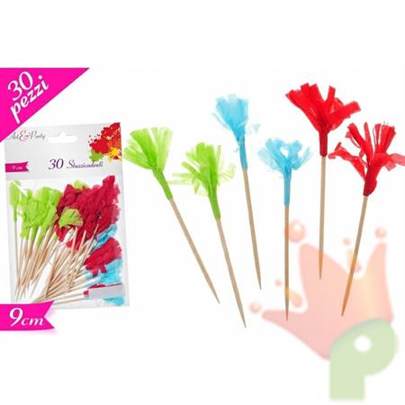 STUZZICANDENTI FINGERFOOD COLORATI 9CM 30PZ