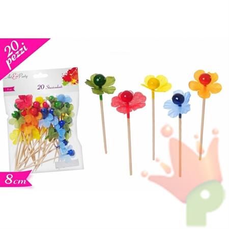 STUZZICADENTI 8CM FINGERFOOD FIORI 20PZ