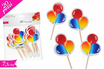 STUZZICANDENTI 7,5CM FINGERFOOD PALLONCINI 20PZ