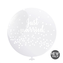 PALLONCINI 50 CM JUST MARRIED TRASPARENTE 6 PZ