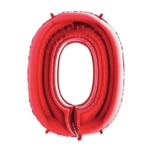 PALLONCINO MYLAR 40INCH 102 CM NUMERO 0 ROSSO