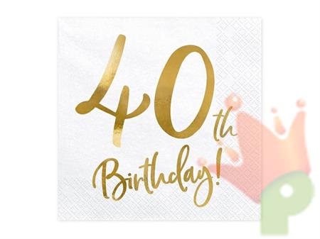 TOVAGLIOLI 33X33 40TH BIRTHDAY ORO 20 PZ