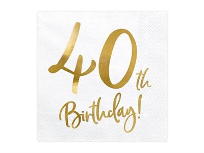 TOVAGLIOLI 33X33 40TH BIRTHDAY ORO 20 PZ