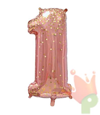 PALLONCINO MYLAR 40INCH 101 CM NUMERO 1 ROSA GOLD