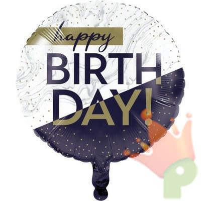 PALLONCINO MYLAR 18INCH HAPPYBIRTHDAY BLU/ORO