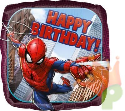 PALLONCINO MYLAR 17INCH 42 CM SPIDERMAN HAPPY BIRTHDAY