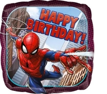 PALLONCINO MYLAR 17INCH 42 CM SPIDERMAN HAPPY BIRTHDAY