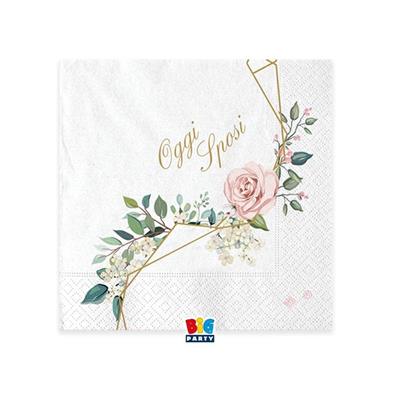 TOVAGLIOLI 25X25 CM SPOSI FLORAL GEOMETRIC 20 PZ