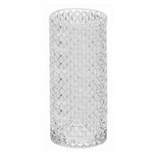 VASO CILINDRO VETRO DIAMANTE H. 25 CM D. 10 CM