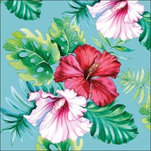 TOVAGLIOLI 33X33 3V HIBISCUS FLORAL PETROL 20 PZ