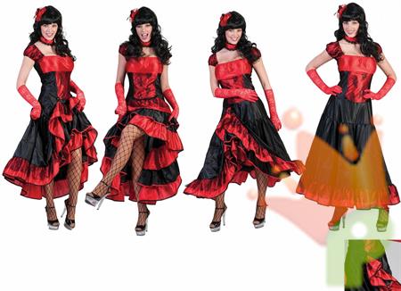 COSTUME CAN CAN SALOON GIRL CHRYSTAL ADULTA TAGLIA 40 42