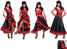 COSTUME CAN CAN SALOON GIRL CHRYSTAL ADULTA TAGLIA 40 42