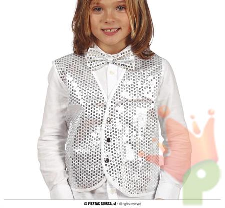 GILLET PAILLETTES ARGENTO PER BAMBINI