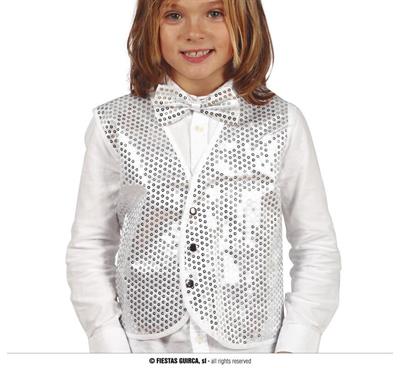 GILLET PAILLETTES ARGENTO PER BAMBINI