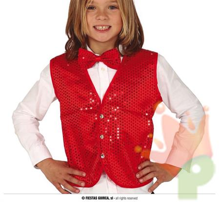 GILLET PAILLETTES ROSSO PER BAMBINI