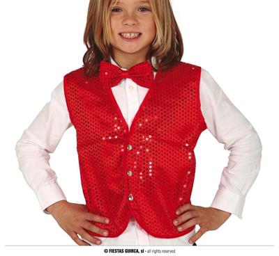 GILLET PAILLETTES ROSSO PER BAMBINI