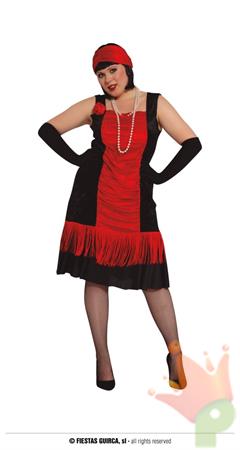 COSTUME CHARLESTON ROSSO E NERO ADULTA TAGLIA XL