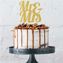 CAKE TOPPER ORO MR & MRS GLITTERATO