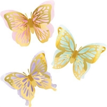 DECORAZIONE DA MURO 24X31 CM BUTTERFLY SHIMMER 3 PZ