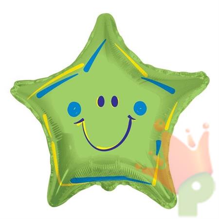 PALLONCINO MYLAR STELLA SMILE VERDE #