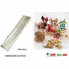 FOGLI NEUTRI CELLOPHANE PER ALIMENTI 100X130CM 50PZ