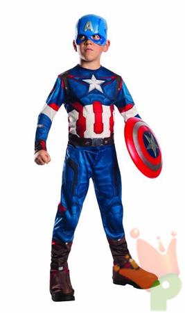 COSTUME CAPITAN AMERICA CON SCUDO TG. 8-10 ANNI