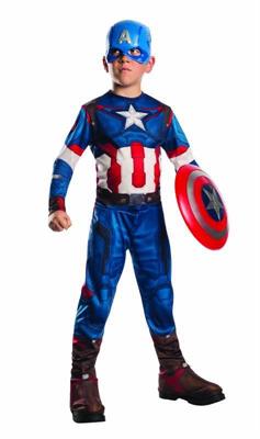 COSTUME CAPITAN AMERICA CON SCUDO TG. 8-10 ANNI