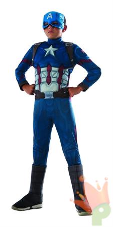 COSTUME CAPITAN AMERICA DELUXE TG 8-10 ANNI D7