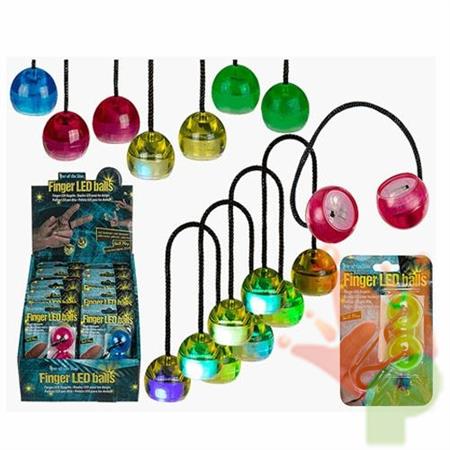 PALLINE LED PER DITA IN PLASTICA 25CM 4COL ASS