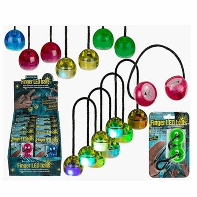 PALLINE LED PER DITA IN PLASTICA 25CM 4COL ASS