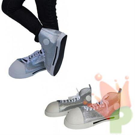 SCARPE SNEAKERS ARGENTO GLITTERATE