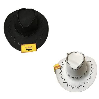 CAPPELLO COW BOY RIGIDO COLORI ASS NERO BIANCO ROSSO