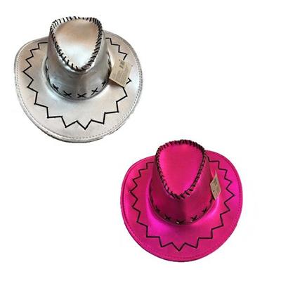 CAPPELLO COW BOY SIMIL PELLE COLRI ASS NERO ARGENTO FUXYA