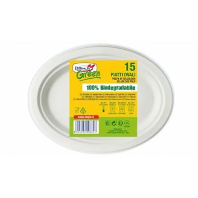 PIATTO OVALE D. 22 100%BIO 15PZ