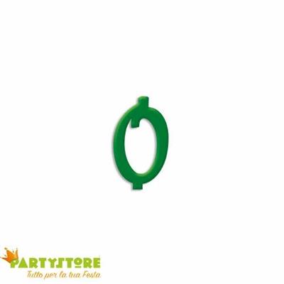 CANDELINA NUMERO 0 VERDE FORESTA 12CM