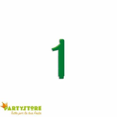 CANDELINA NUMERO 1 VERDE FORESTA 12CM