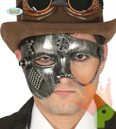 MASCHERA STEAMPUNK ARGENTO