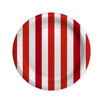 PIATTI 18CM STRIPES ROSSO 8PZ