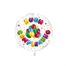 PALLONCINO MYLAR 18INCH BUON COMPLEANNO PALLONCINI #