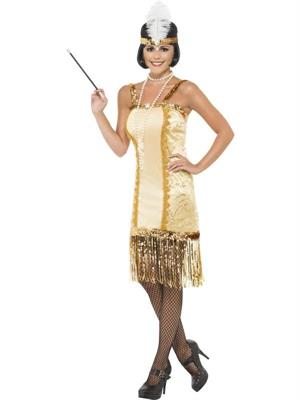 COSTUME CHARLESTON ORO ADULTA TAGLIA M