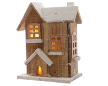 CASETTA IN LEGNO 26 CM 5 LED LUCE CALDA COTTAGE