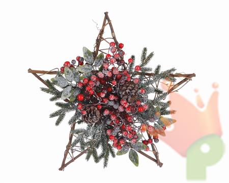 decorated star berries snow DECORAZIONE STELLA BACCHE 45 CM