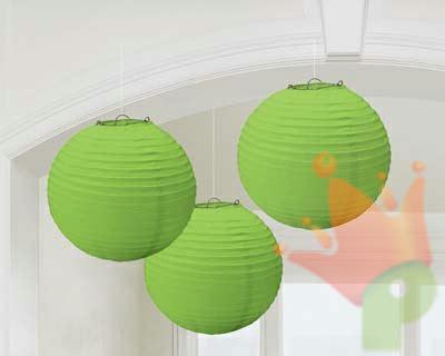 LANTERNE IN CARTA 24CM VERDE LIME 3PZ